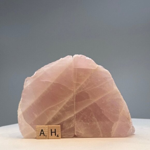 Pink Rose Quartz Crystal Bookends Natural Characteristics Unique Bookshelf (AH) - Picture 8 of 10